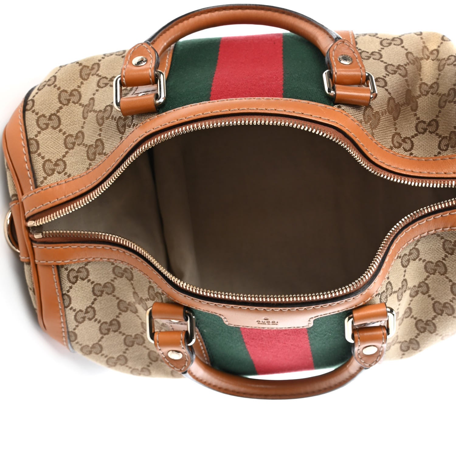 Gucci Monogram Vintage Web Medium Boston Tobacco 4 of 4