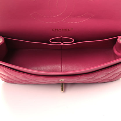 Chanel Lambskin Quilted Jumbo Double Flap Dark Pink 4 of 4