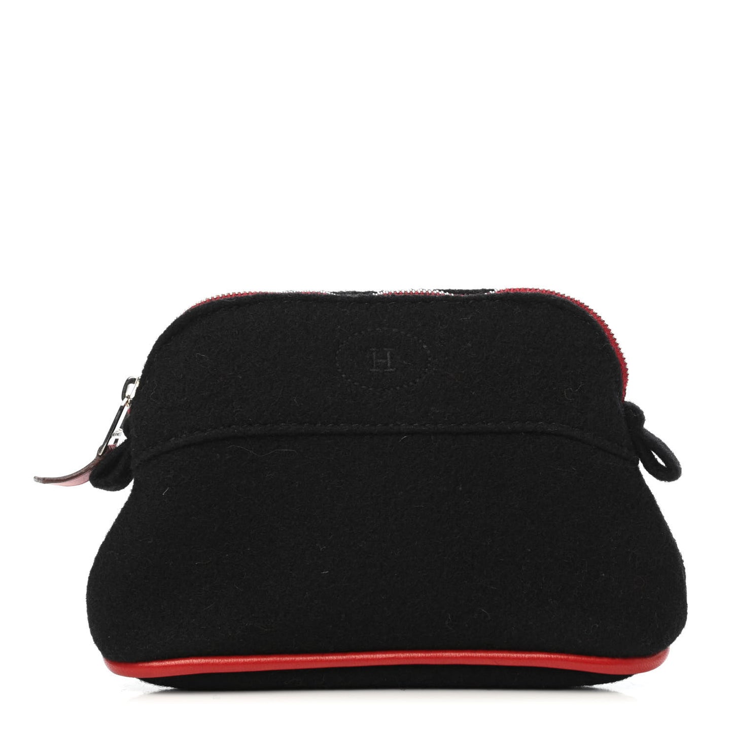 Wool Felt Bolide Travel Cosmetic Pouch Black