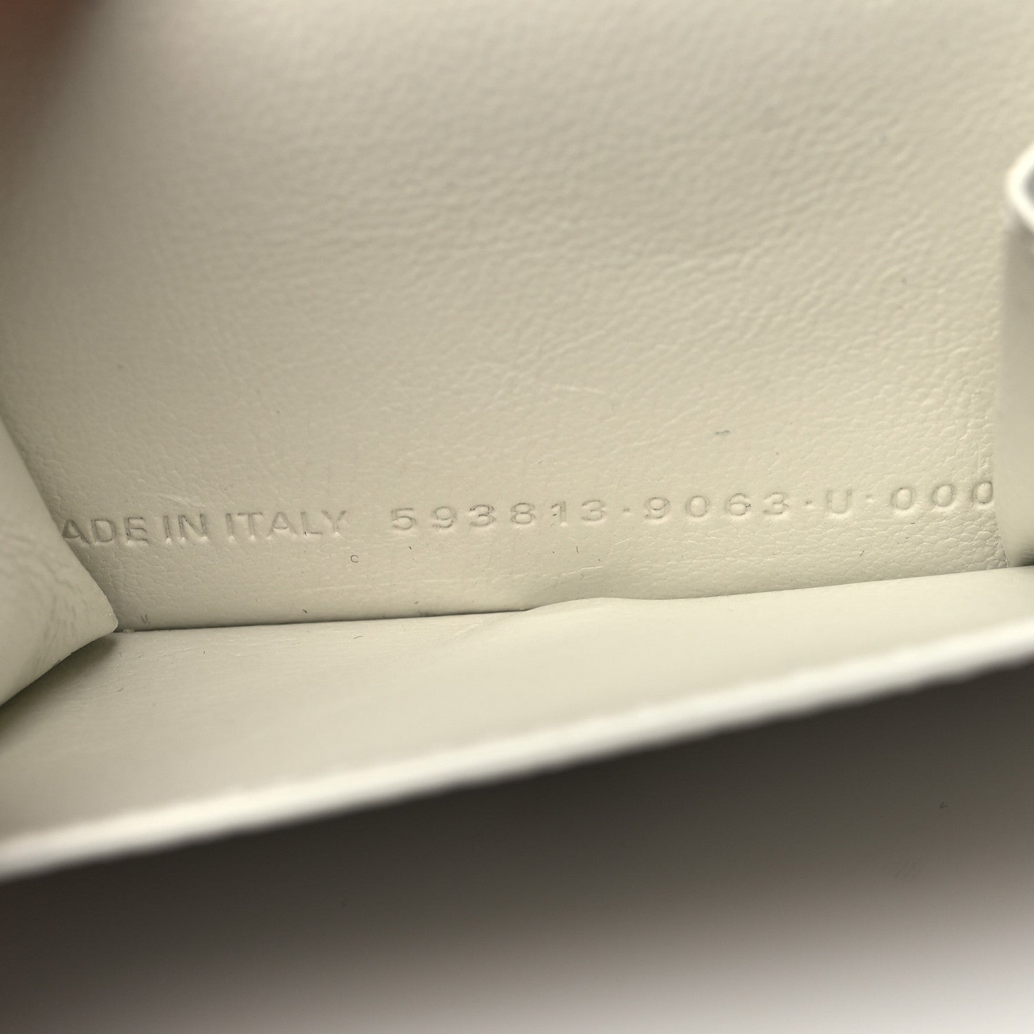 Balenciaga Grained Calfskin Logo Mini Cash Wallet White Light Green 8 of 9