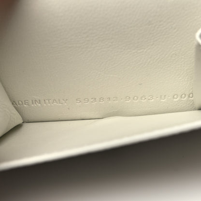 Balenciaga Grained Calfskin Logo Mini Cash Wallet White Light Green 8 of 9