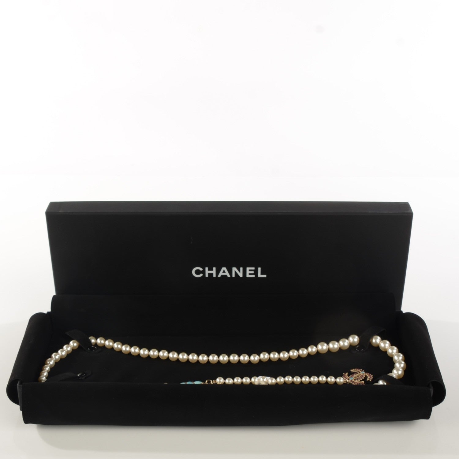 Chanel Pearl CC Belt Turquoise Burgundy 6 of 6