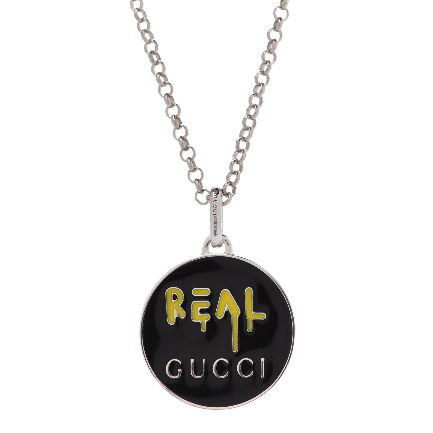 Sterling Silver Enamel Ghost Real Pendant Necklace