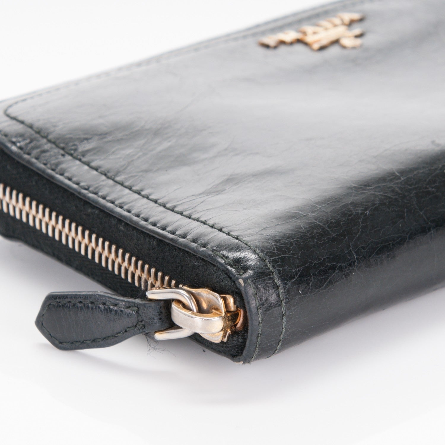 Prada Vitello Shine Zip Around Wallet Nero Black 8 of 9