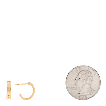 Cartier 18K Yellow Gold Small LOVE Hoop Earrings 2 of 5
