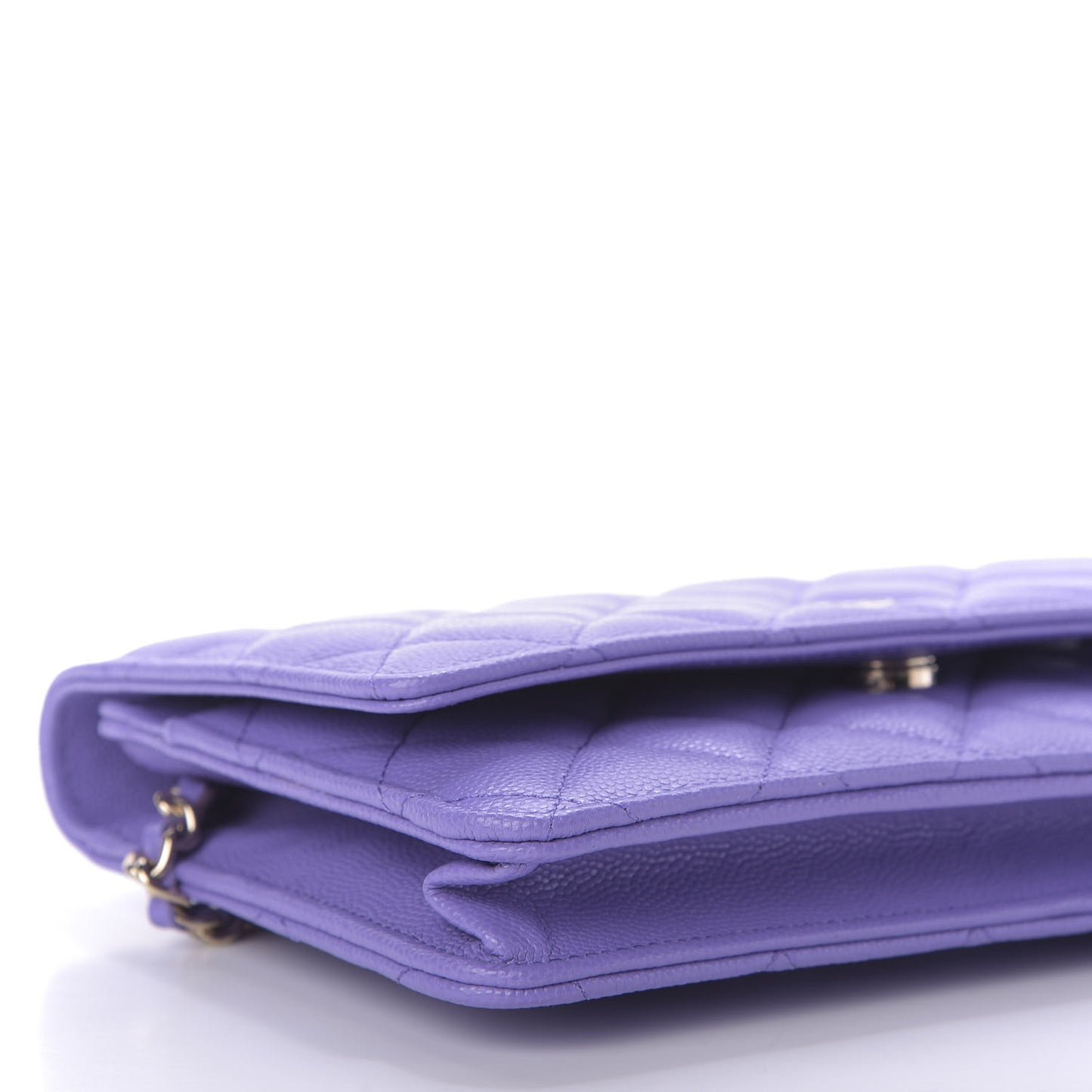 Caviar Quilted Wallet On Chain WOC Purple