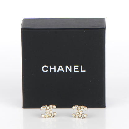 Chanel Pearl CC Earrings Silver 10 of 10