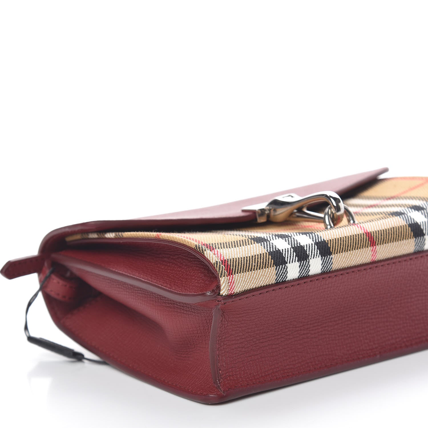 Burberry Grainy Calfskin Vintage Check Baby Macken Crossbody Bag Crimson 7 of 10