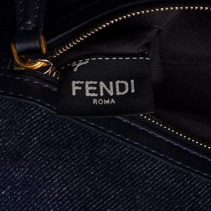 Fendi Denim Large Baguette Blue Rosso 9 of 16