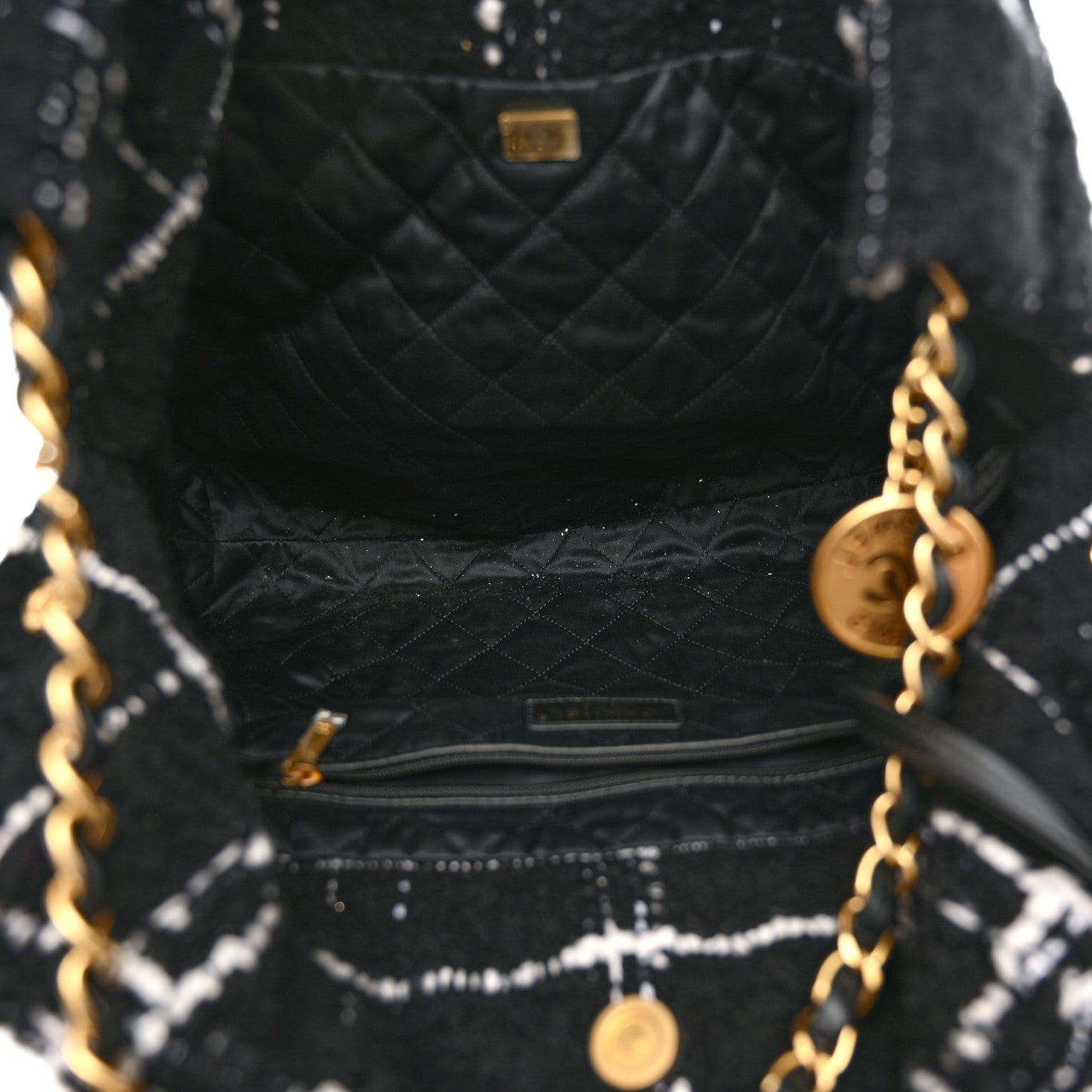 Chanel Wool Tweed Quilted Chanel 22 Black Multicolor 6 of 11