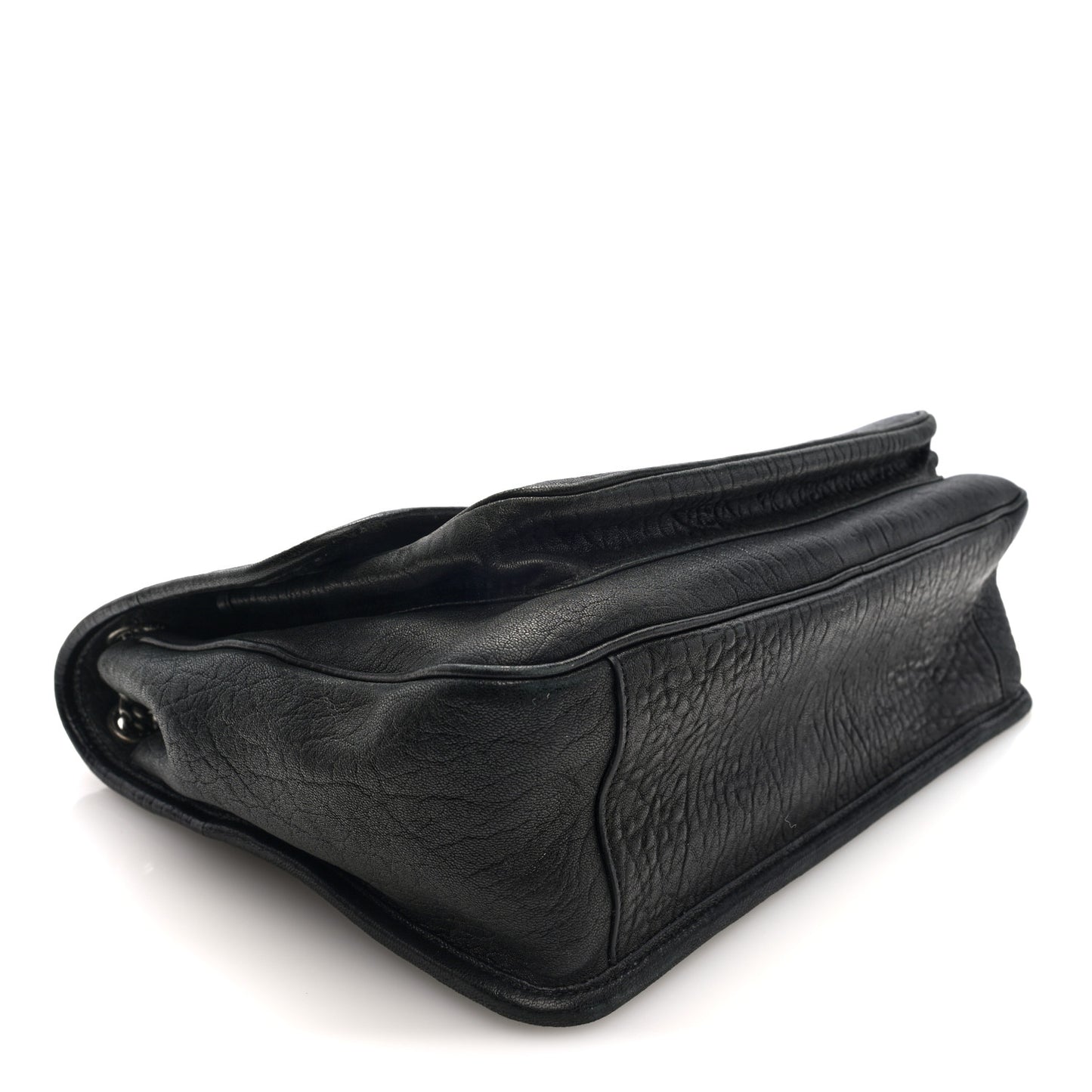 Grained Lambskin Monogram Large Niki Chain Satchel Black