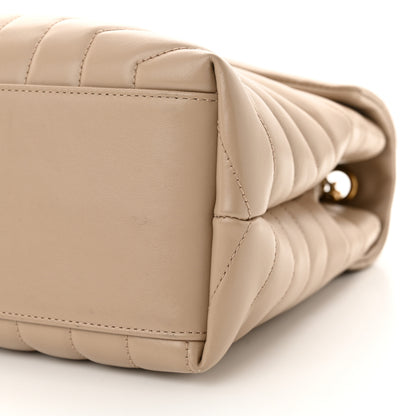 Saint Laurent Calfskin Y Quilted Monogram Medium Loulou Chain Satchel Dark Beige 10 of 13