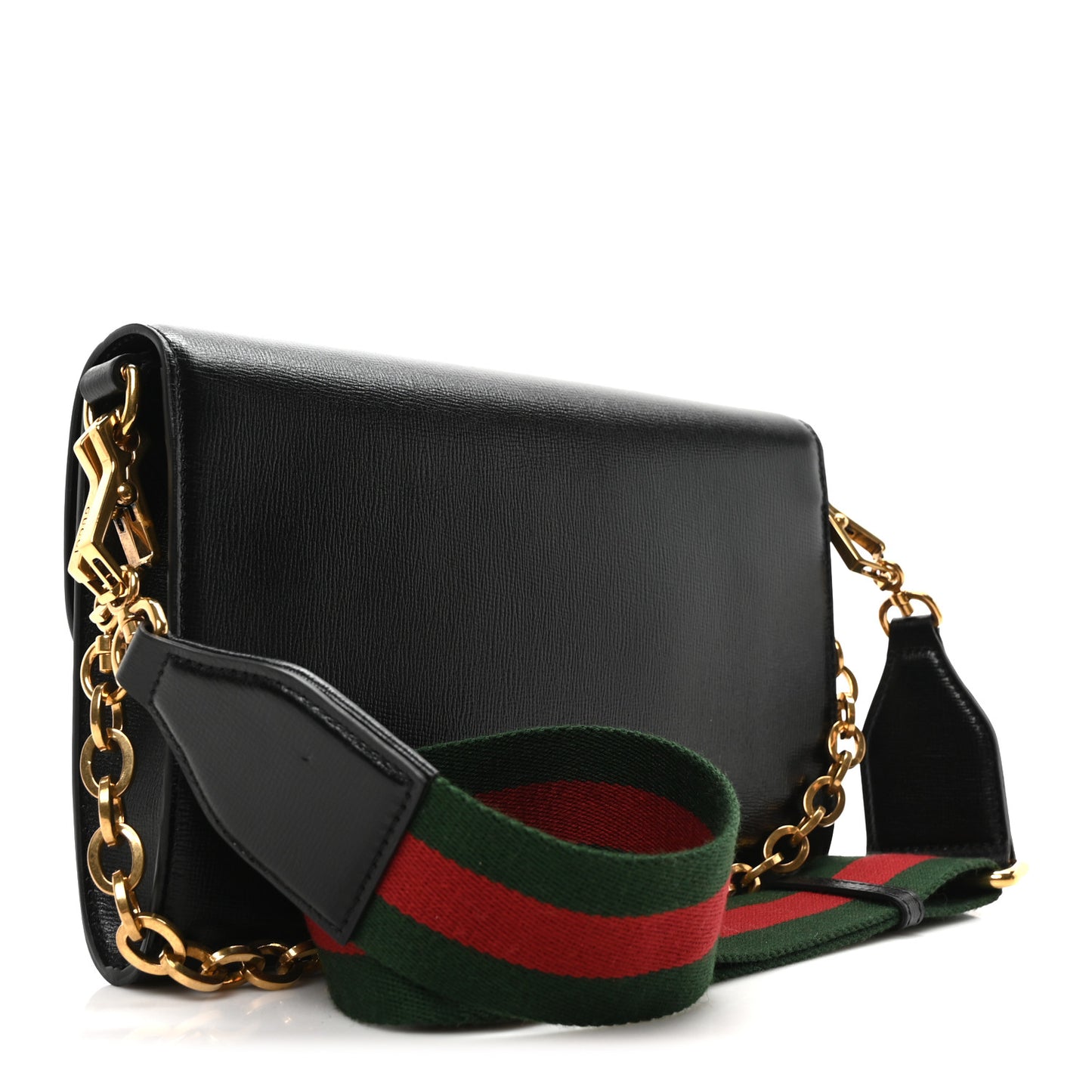 Azalea Calfskin Web Small Horsebit 1955 Crossbody Bag Black