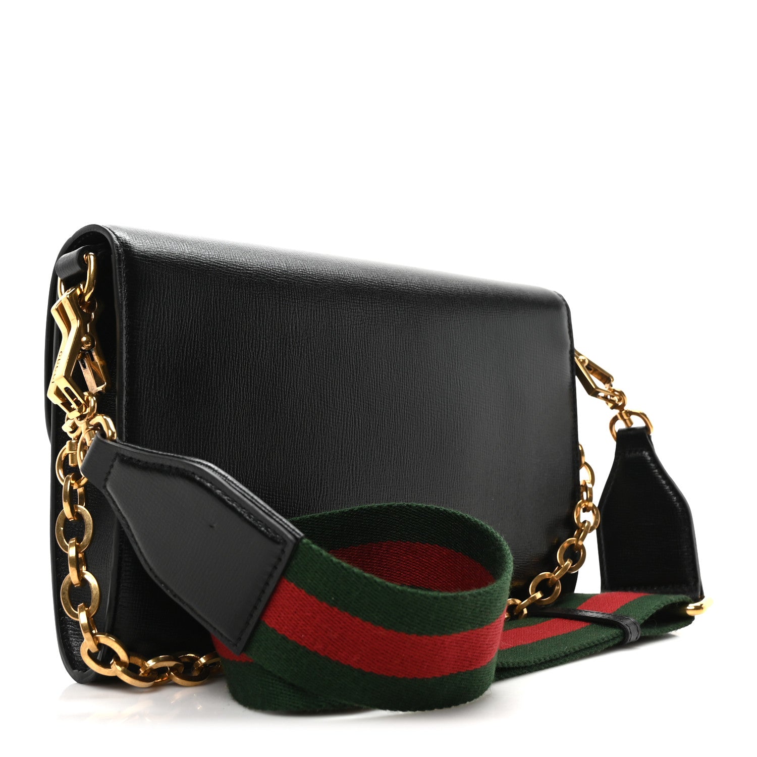 Gucci Azalea Calfskin Web Small Horsebit 1955 Crossbody Bag Black 3 of 10