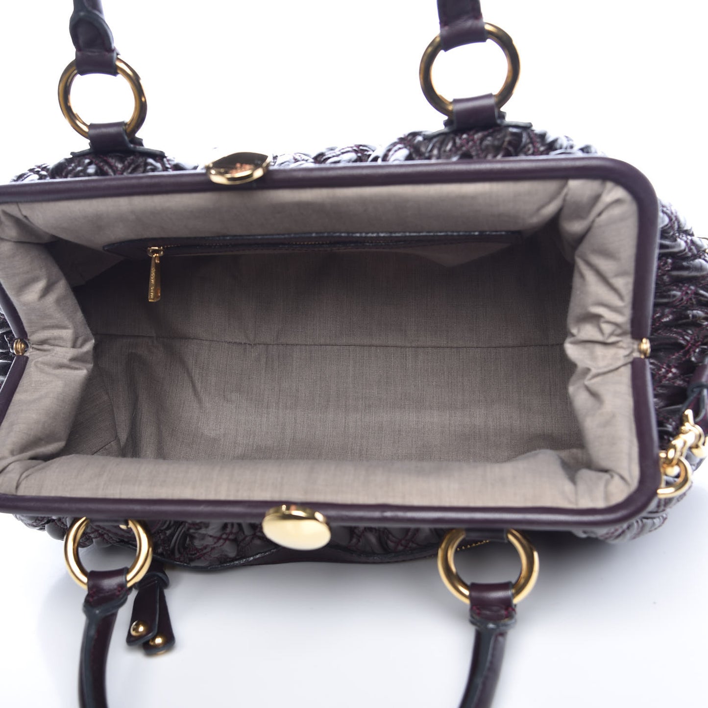 Calfskin Quilted Stam Plum