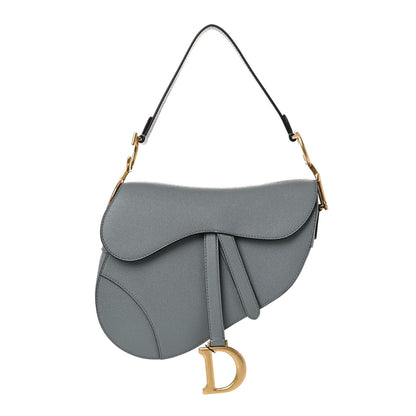 Christian Dior Grained Calfskin Saddle Bag Grey Stone 1 of 8