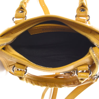 Balenciaga Chevre Silver Metallic Edge Hardware Nano City Jaune Epi 5 of 9