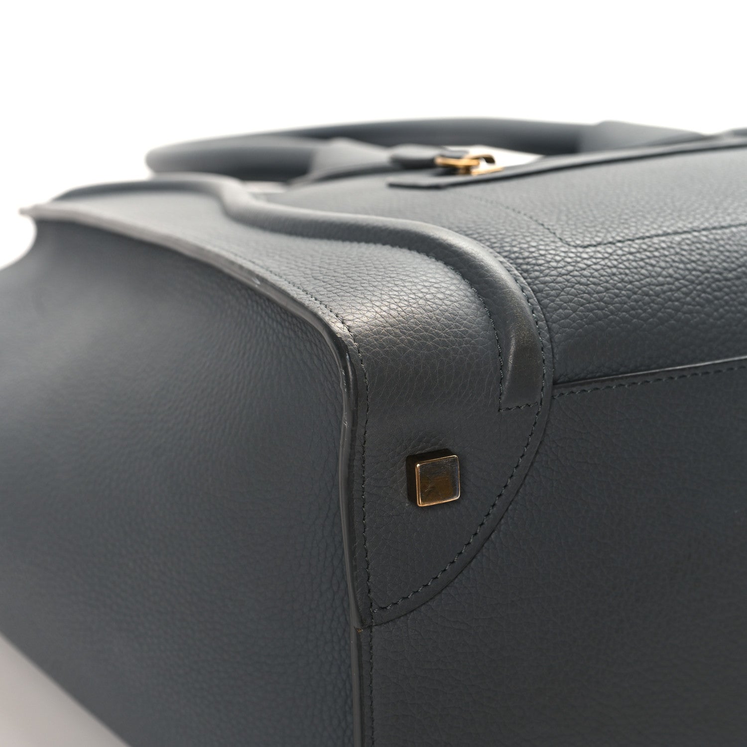 Celine Drummed Calfskin Mini Luggage Kohl 9 of 14