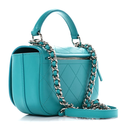 Chanel Calfskin Stitched Small Ring My Bag Flap Crossbody Turquoise 3 of 10