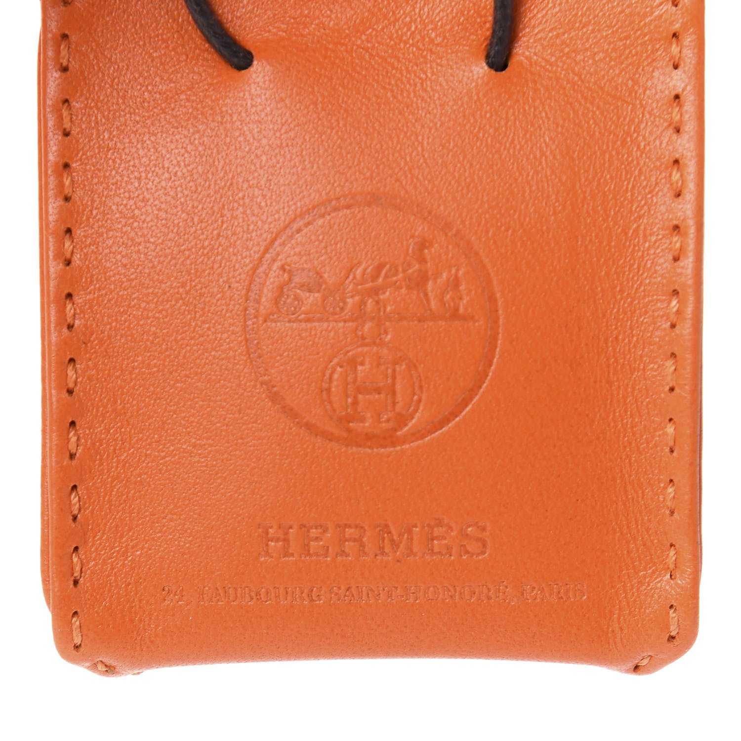 Hermes Milo Lambskin Swift Shopping Bag Charm Feu Gold 3 of 4