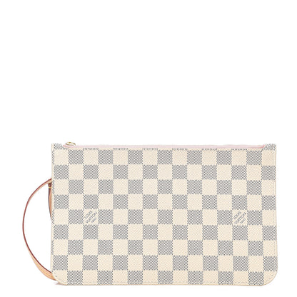 Louis Vuitton Damier Azur Neverfull MM GM Pochette Rose Ballerine 1 of 6