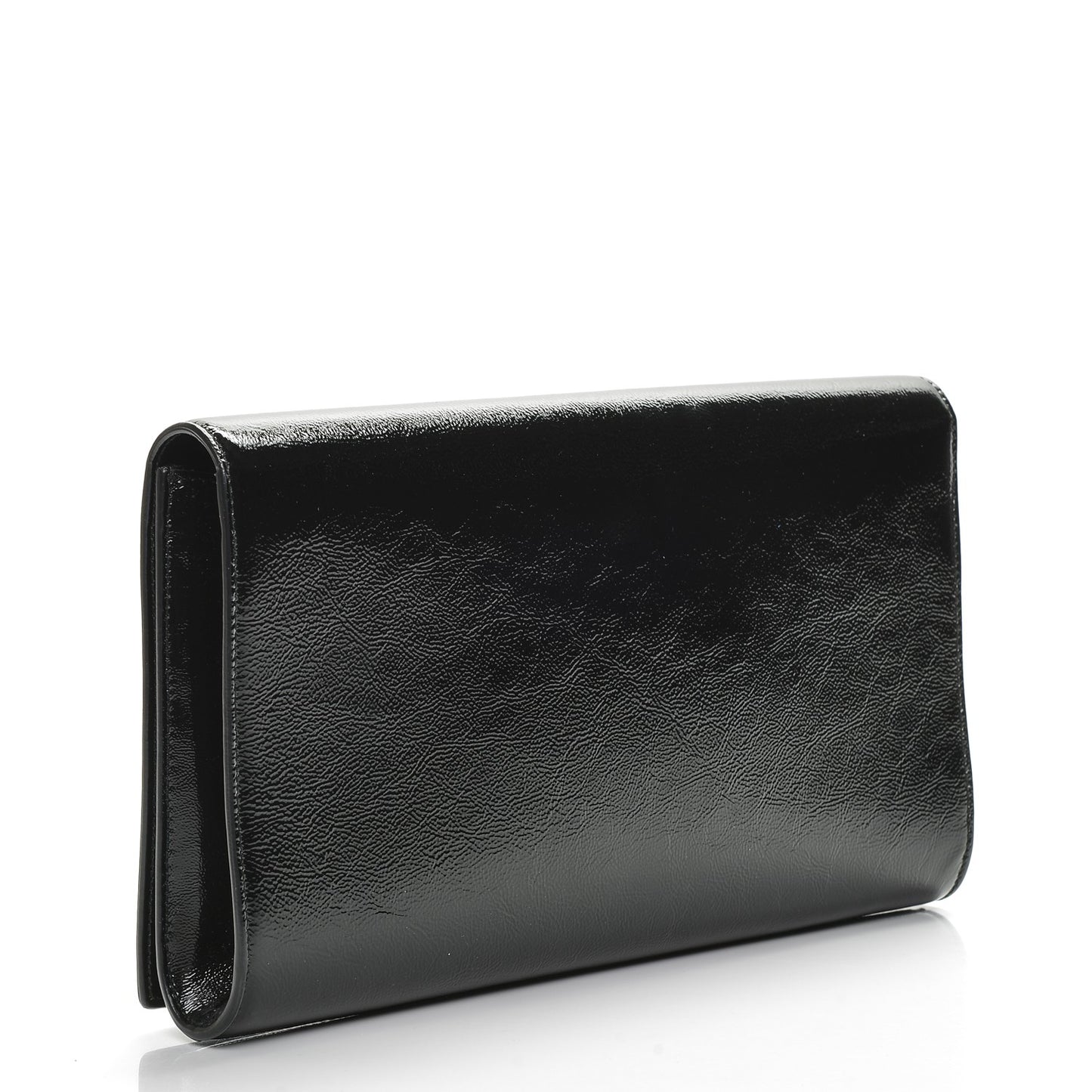 Textured Patent Monogram Large Belle De Jour Clutch Black