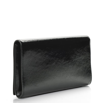 Saint Laurent Textured Patent Monogram Large Belle De Jour Clutch Black 3 of 6