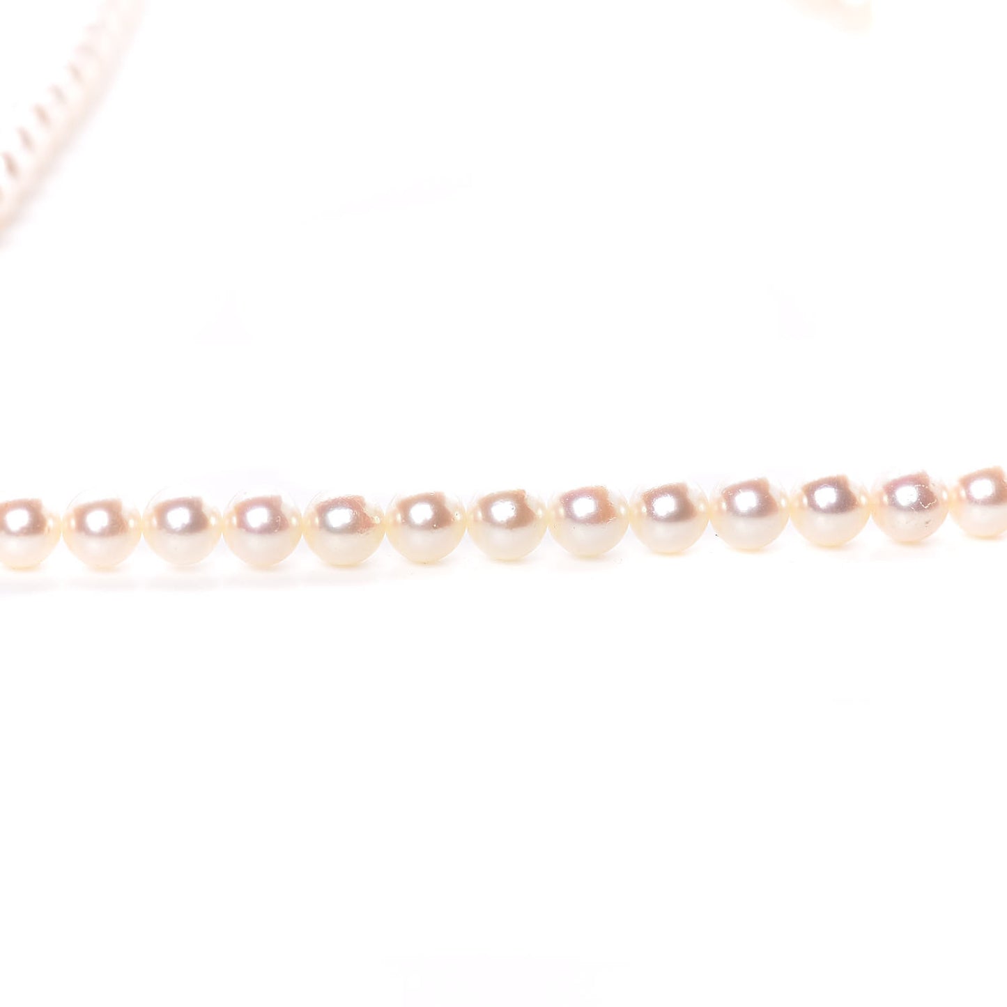 14K White Gold Akoya Pearl 6-6.5mm Strand Necklace 22"