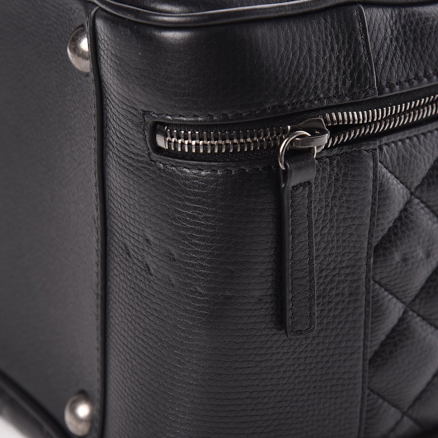 Chanel Calfskin Quilted Large Airlines Round Trip Bowling Bag Black 11 of 11