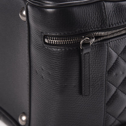 Chanel Calfskin Quilted Large Airlines Round Trip Bowling Bag Black 11 of 11