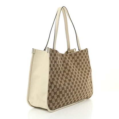 Gucci Monogram New Sakai Calfskin Lux Horsebit 1955 Tote Beige Ebony Mystic White 3 of 10