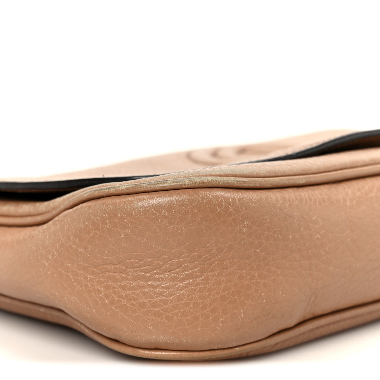 Pebbled Calfskin Medium Soho Flap Crossbody Camelia