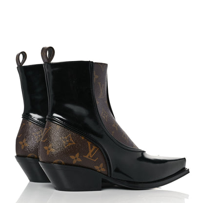 Louis Vuitton Patent Monogram Matador Ankle Boots 36 Black 4 of 7