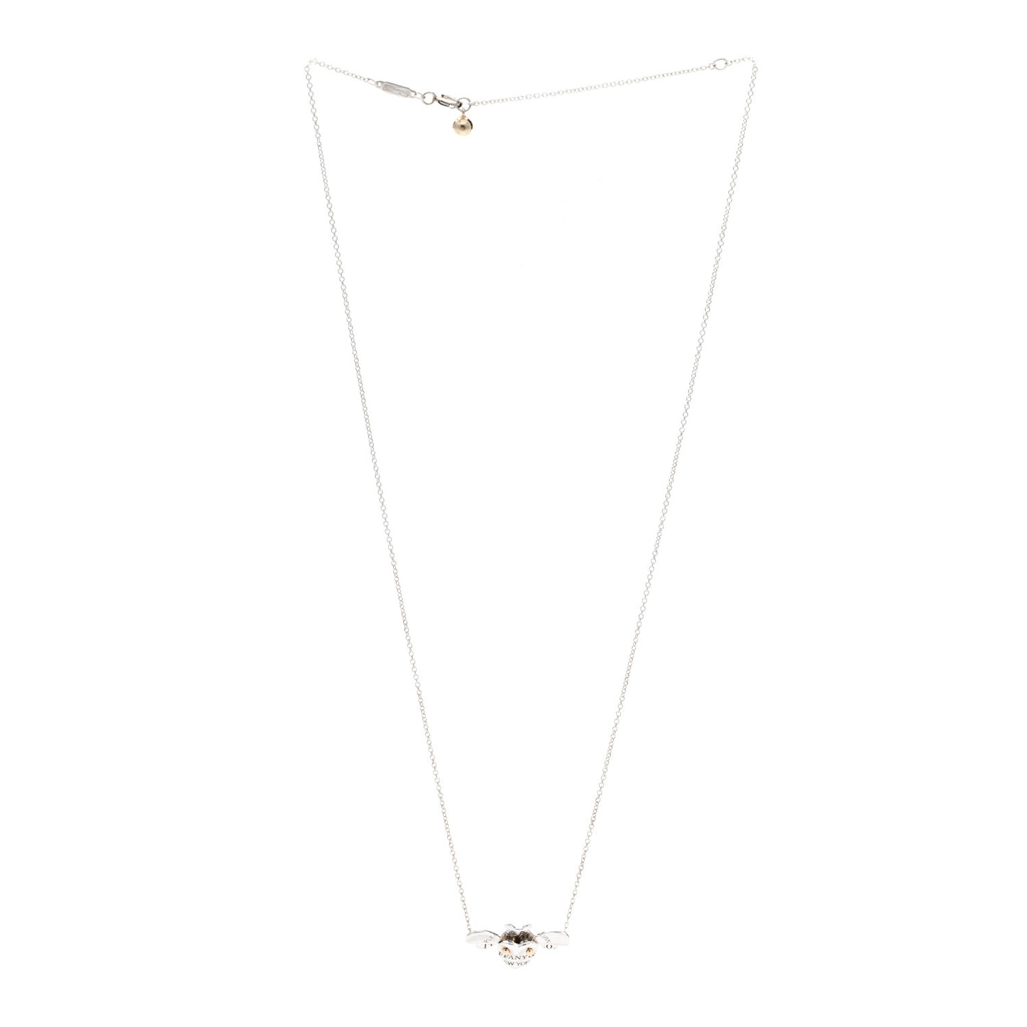 Sterling Silver 18K Yellow Gold Return to Tiffany Love Bugs Bee Pendant Necklace