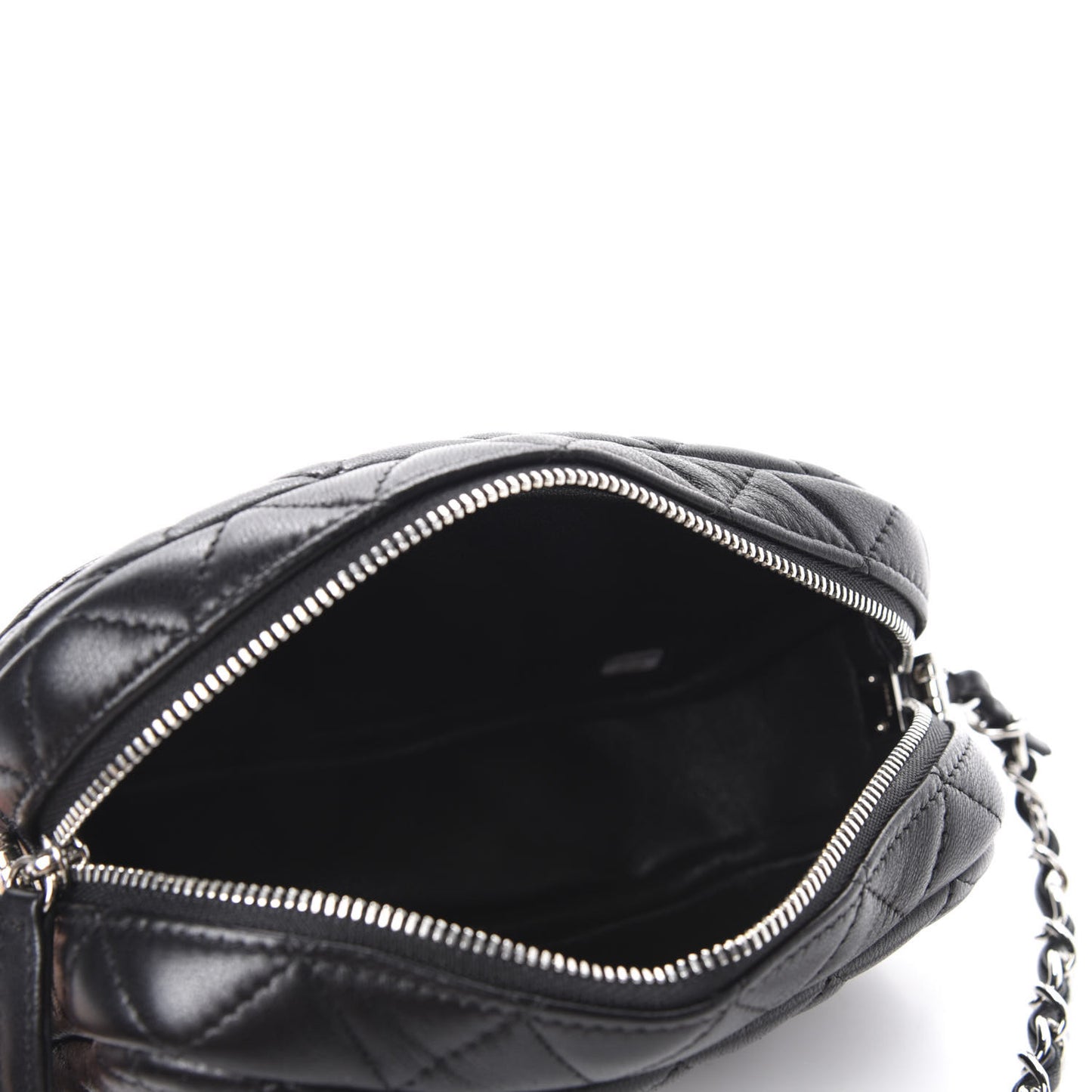 Lambskin Quilted Small Timeless Camera Case Black