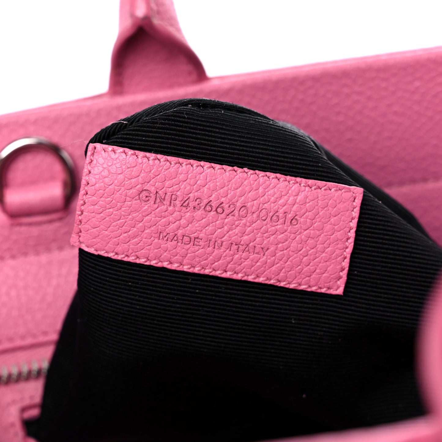 Grained Calfskin Small Cabas Rive Gauche Rose Clair