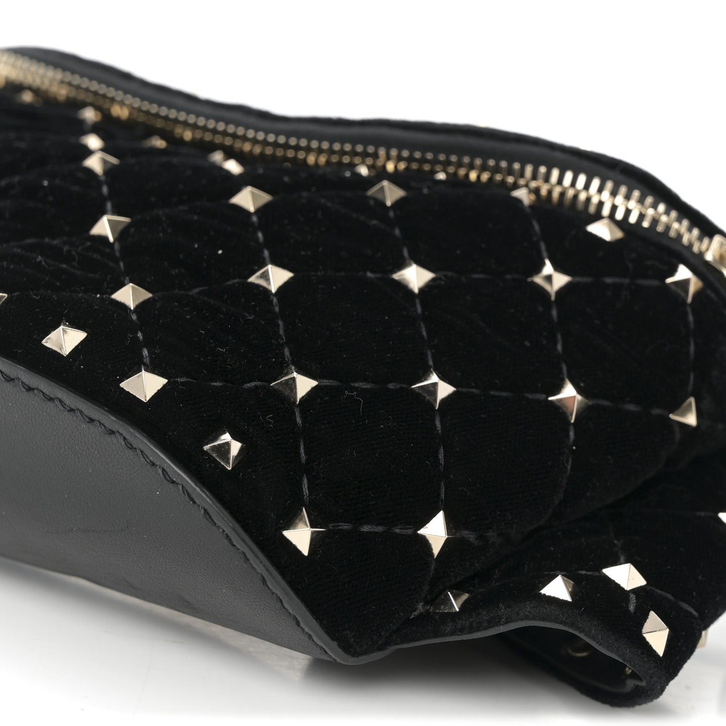 Velvet Rockstud Spike Belt Bag 85 34 Black