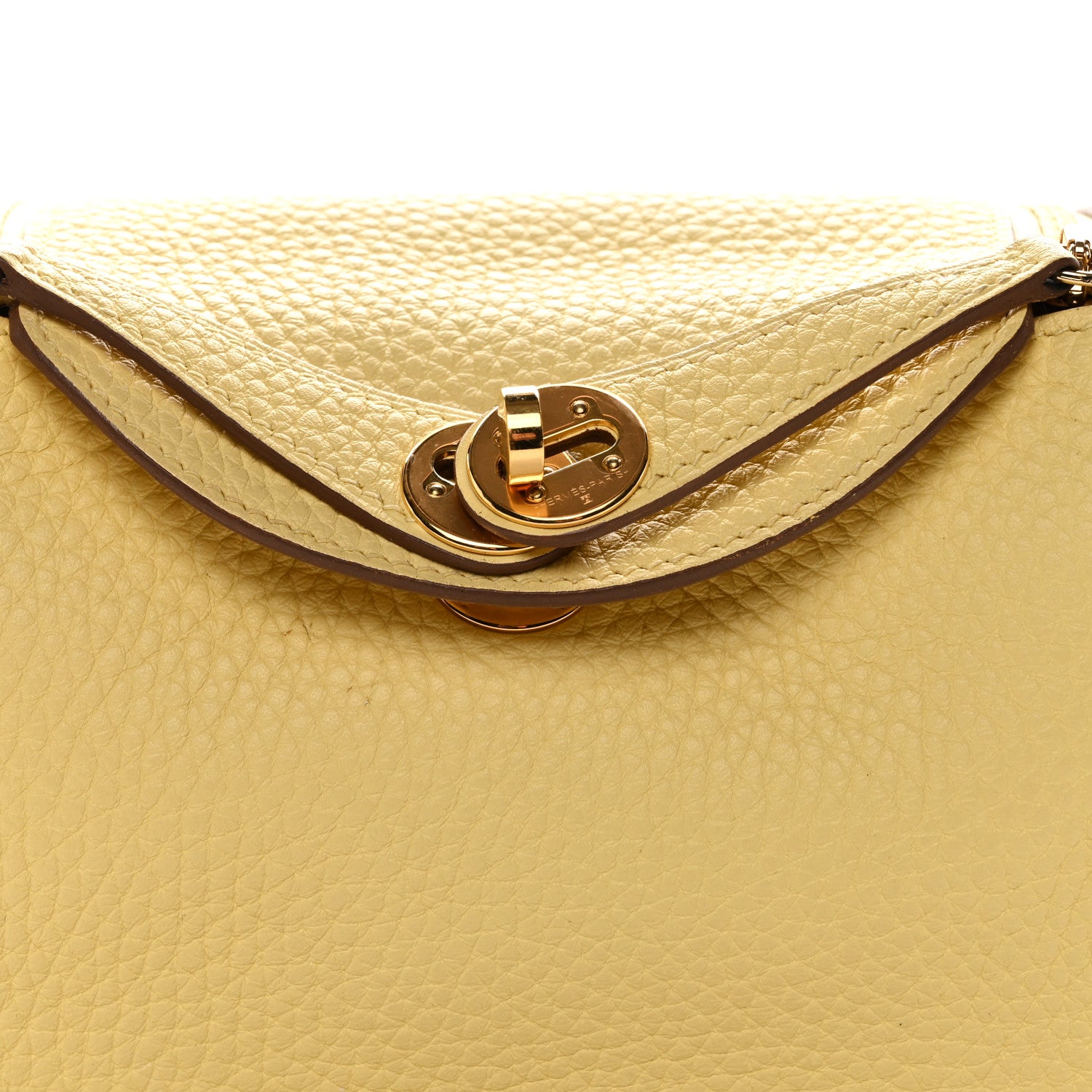 Hermes Taurillon Clemence Verso Mini Lindy 20 Jaune Poussin Craie 8 of 11
