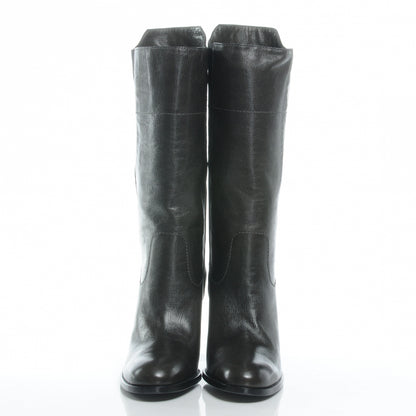 Chanel Leather Coco Boy Boots 40 Gris Fonce 2 of 7