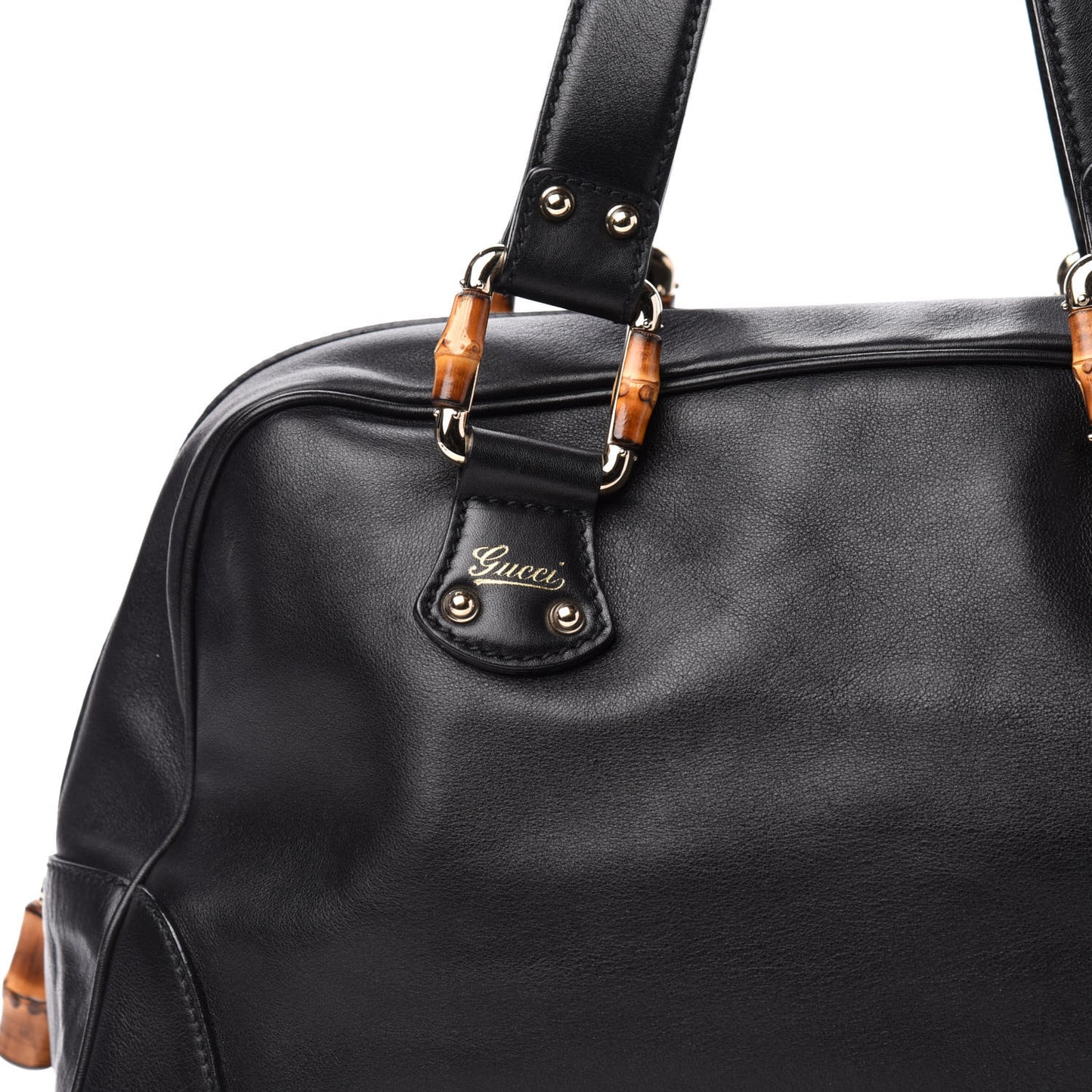 Calfskin Bamboo Boston Black