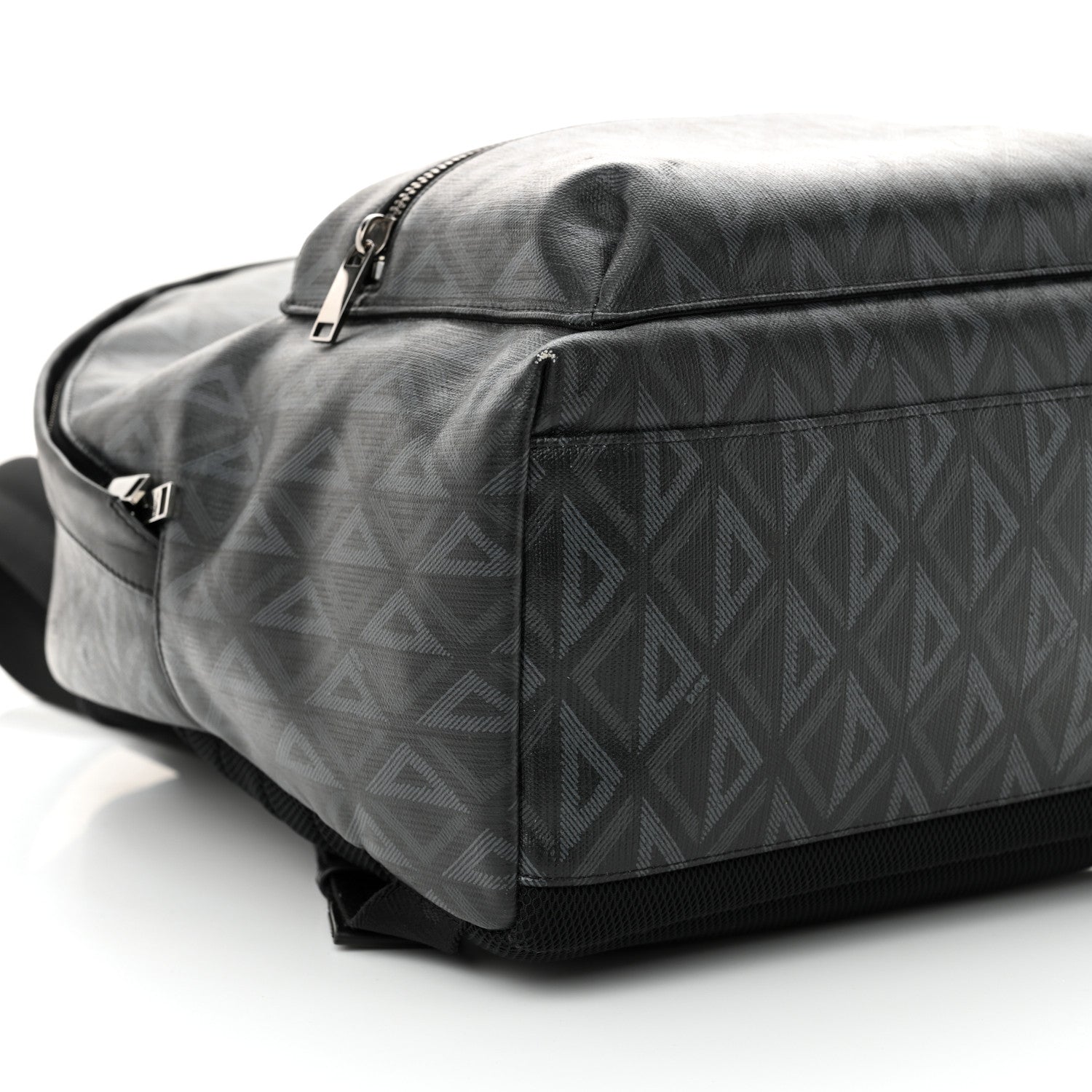 Christian Dior Coated Canvas CD Diamond Rider Zipped Backpack Black 8 of 12