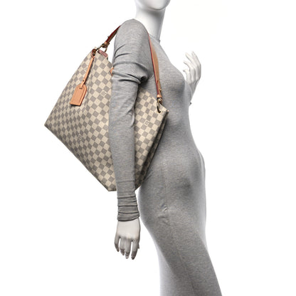 Louis Vuitton Damier Azur Graceful MM Rose Ballerine 2 of 10