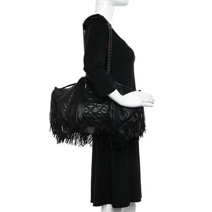 Chanel Lambskin Quilted Western Baluchon Fringe Bag Black 2 of 10