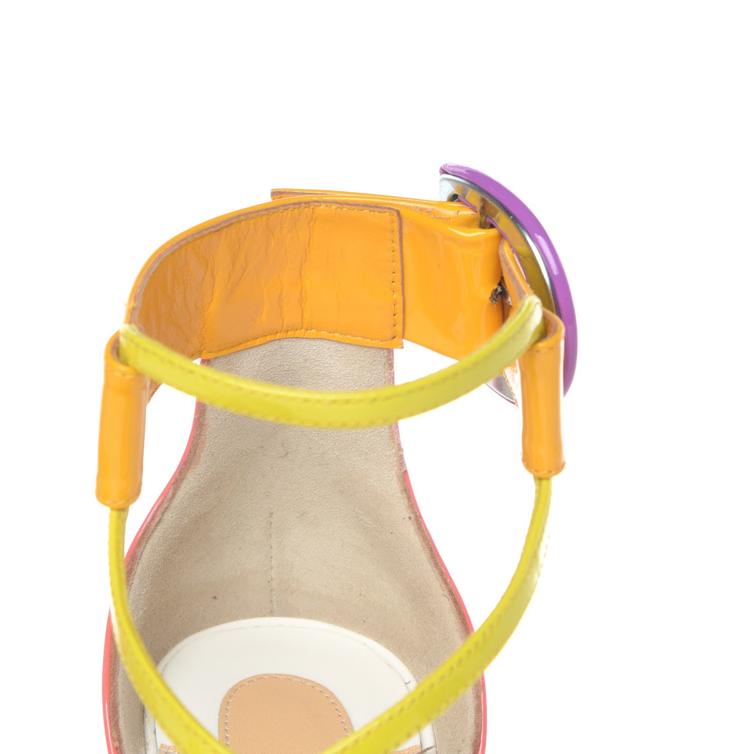 Christian Louboutin Patent Calfskin Choca 100 Sandals 34 Multicolor 9 of 10
