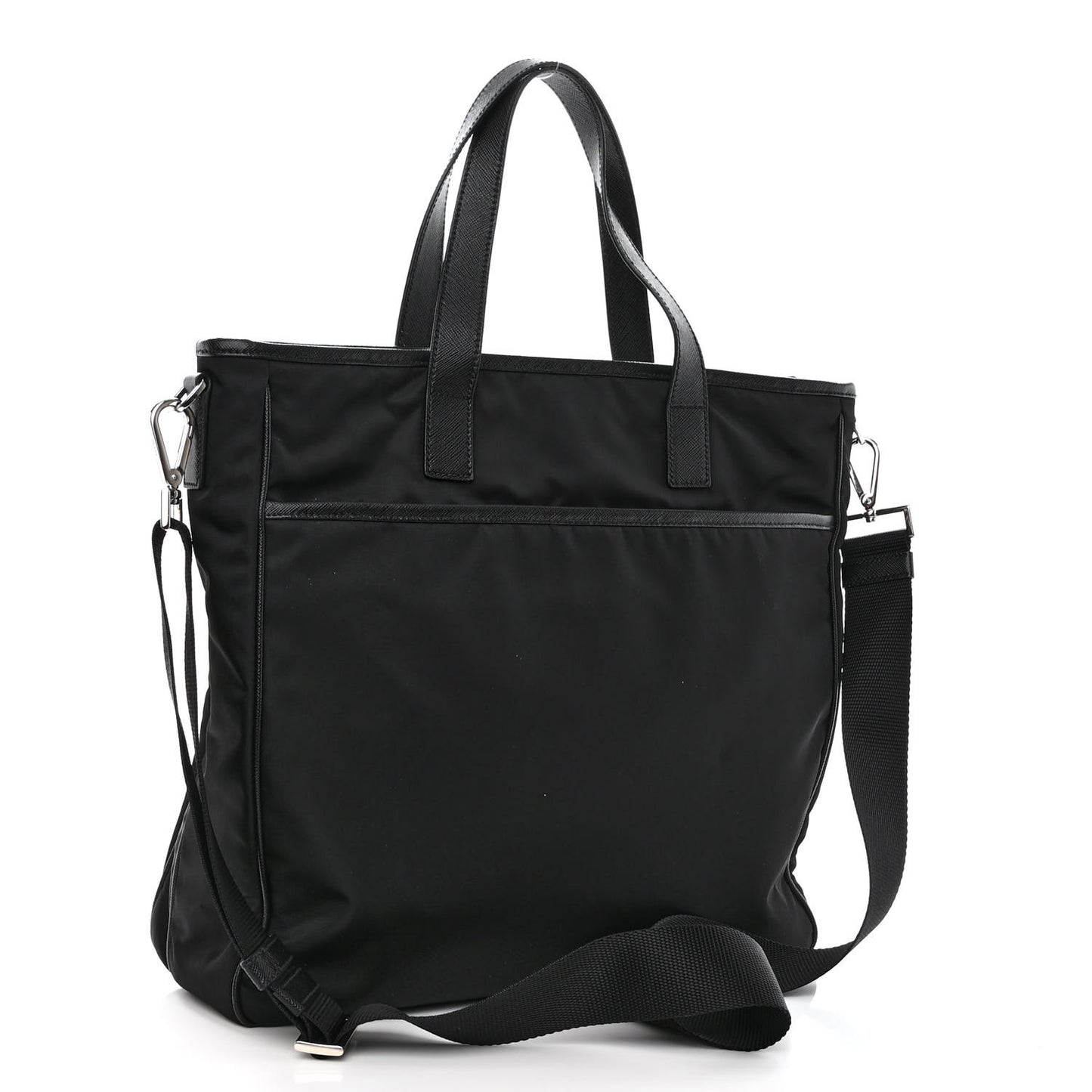 Tessuto Nylon Saffiano Tote Black