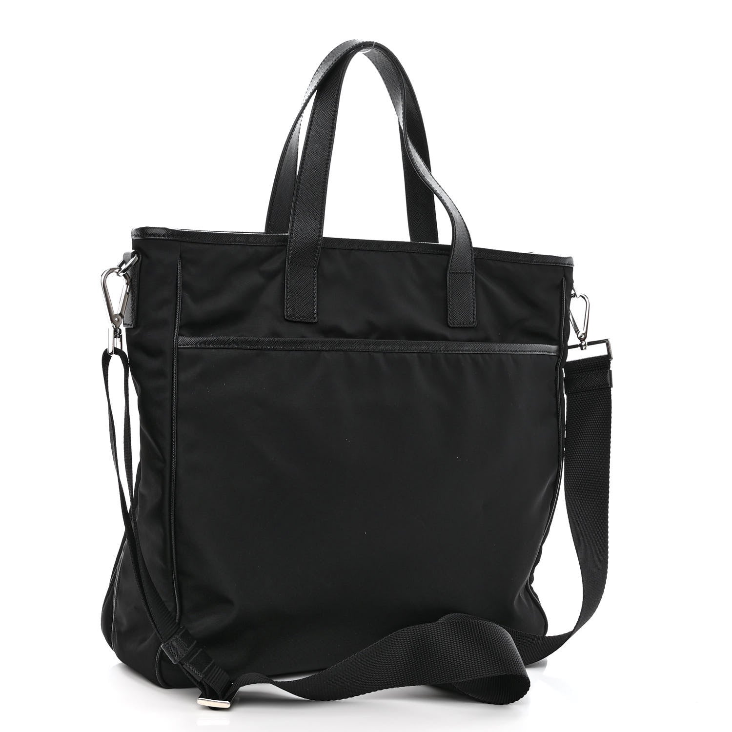 Prada Tessuto Nylon Saffiano Tote Black 3 of 13