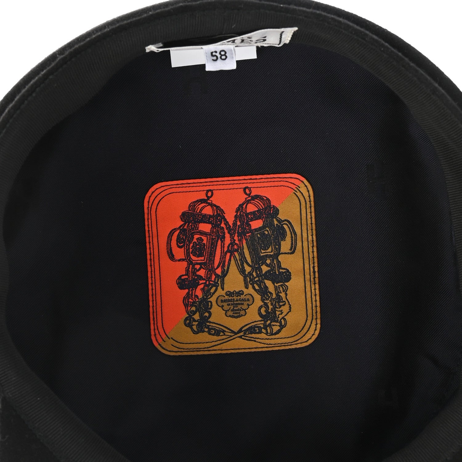 Hermes Cashmere Swift Womens Deauville Cap 58 Black 7 of 9