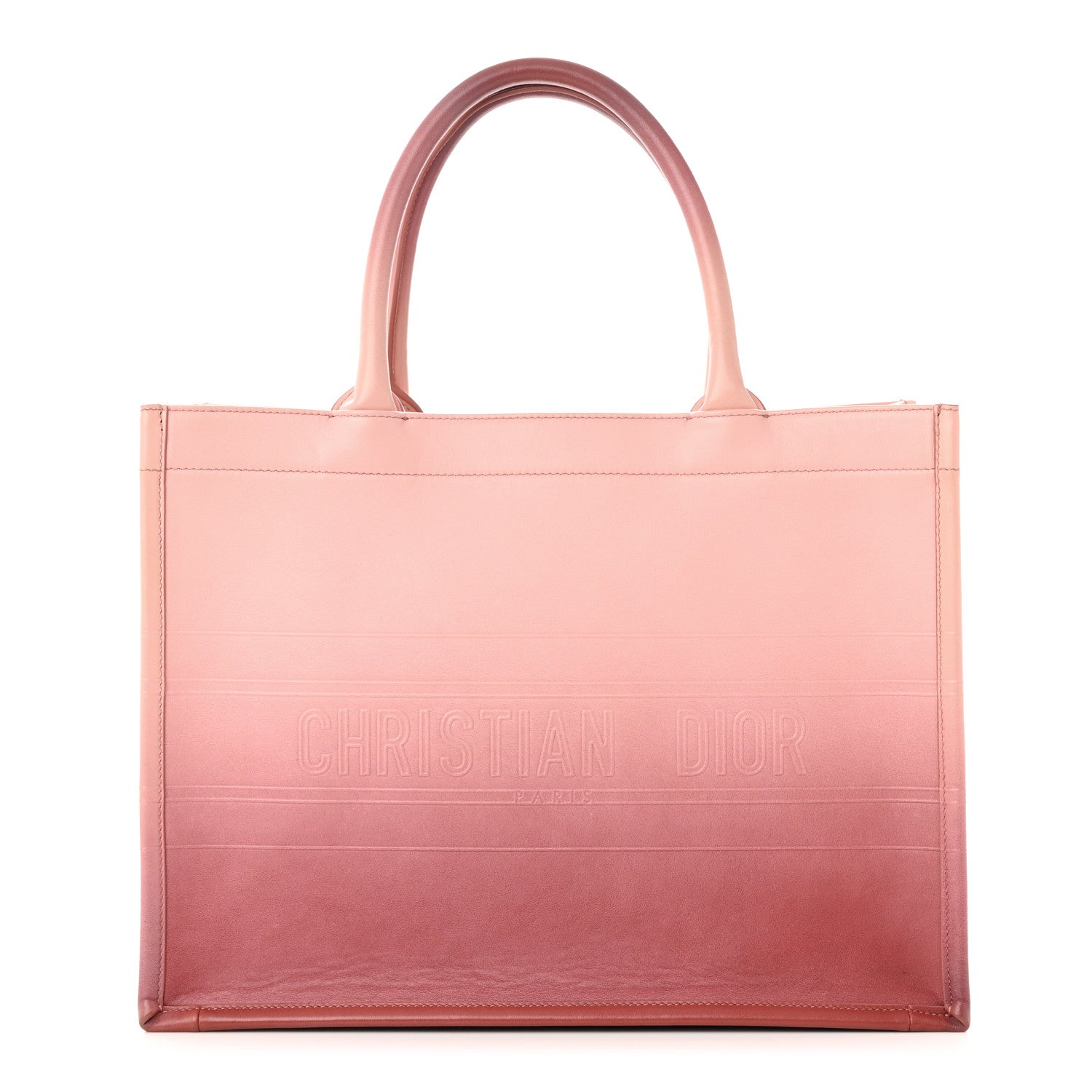 Christian Dior Gradient Smooth Calfskin Embossed Medium Book Tote Pink 1 of 10