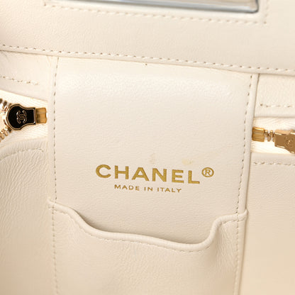 Chanel Caviar Quilted Small Top Handle Vanity Case With Chain White 6 of 10