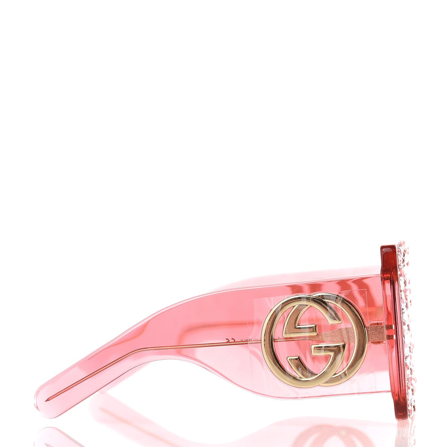 Acetate Crystal Oversize Sunglasses GG0145S Pink
